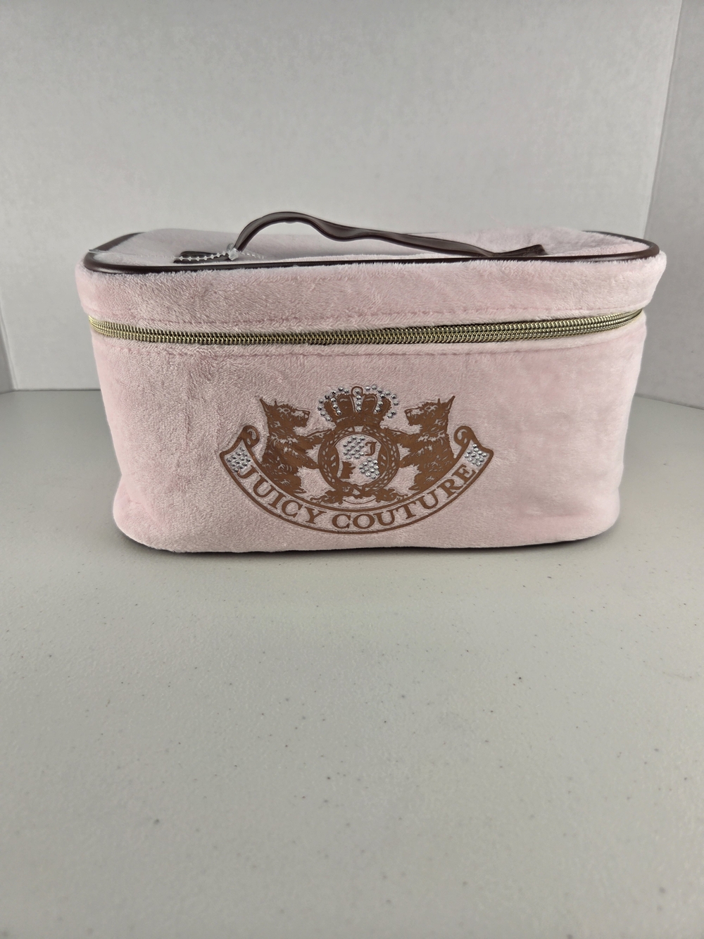 NWT Juicy Couture Pink Velvet Travel Cosmetic Case